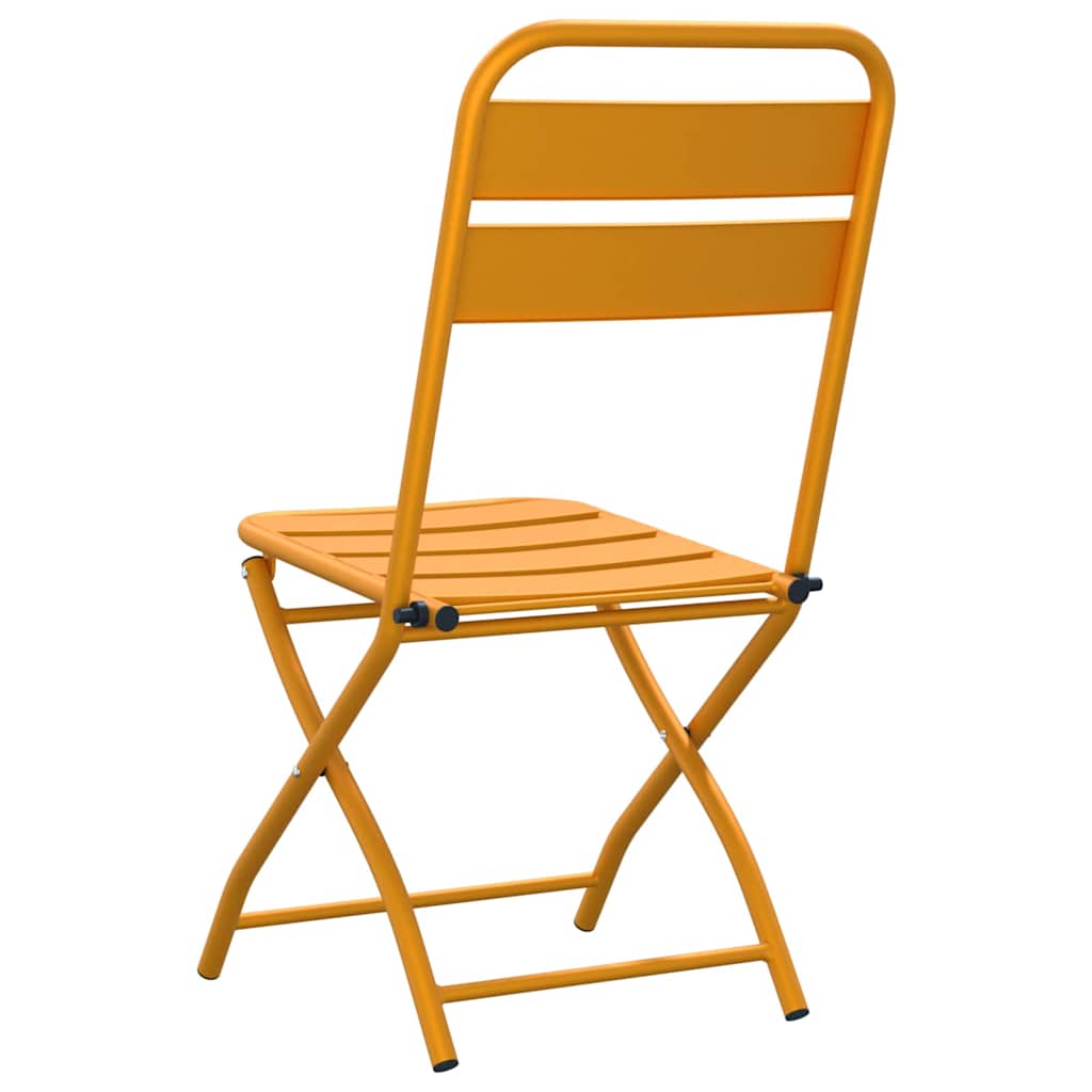 Garden Folding Chair 2 pcs Mustard 55 x 56.5 x 91cm Steel